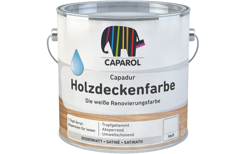 Caparol Capadur Holzdeckenfarbe weiß seidenmatt 2,5L