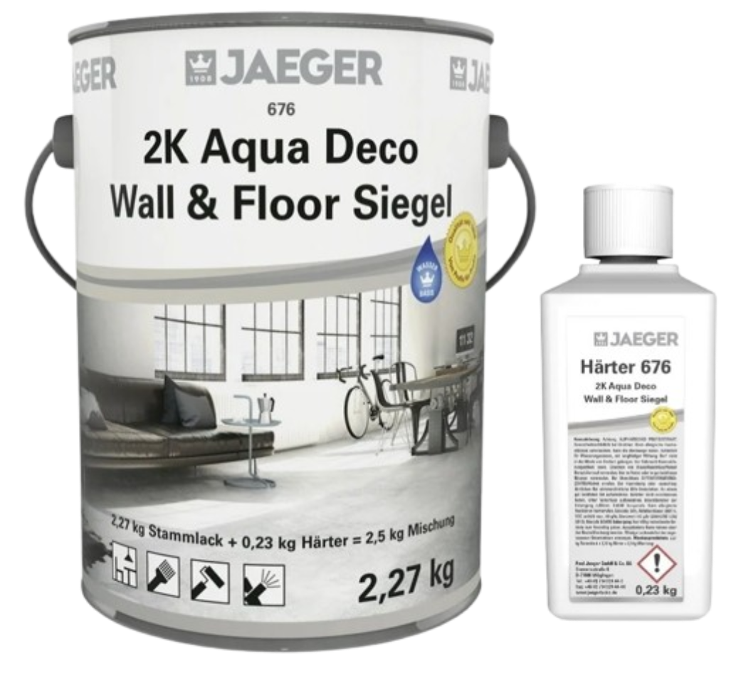 Jaeger 676 2K Aqua Deco Wall & Floor Siegel für Mikrozement Bad Nassbereich inkl. Härter 2,5kg