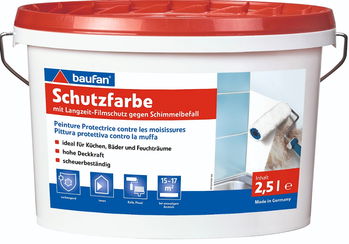 Baufan Schutzfarbe Antischimmelfarbe für Innen Farbe gegen Schimmel Baufan Schutzfarbe Antischimmelfarbe für Innen Farbe gegen Schimmel